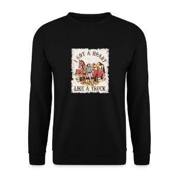 J’ai un cœur comme un camion - Sweat-shirt Unisexe - noir - Devant - Alina (178cm) & Michal (187cm)