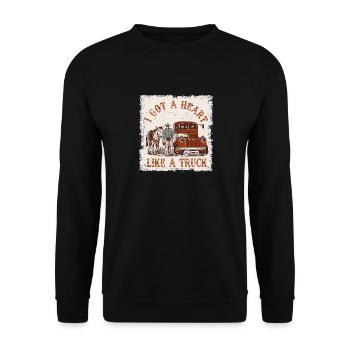 J’ai un cœur comme un camion - Sweat-shirt Unisexe - noir - Devant - Alina (178cm) & Michal (187cm)