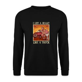 I Got A Heart Like A Truck - Unisex Sweatshirt - black - Front - Alina (178cm) & Michal (187cm)