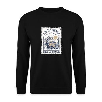 J’ai un cœur comme un camion - Sweat-shirt Unisexe - noir - Devant - Alina (178cm) & Michal (187cm)