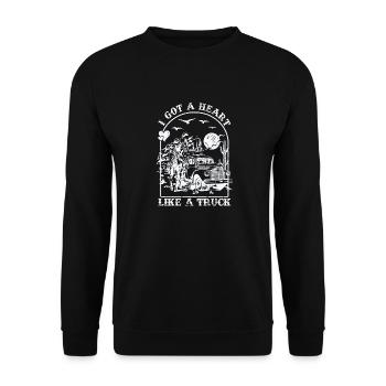 J’ai un cœur comme un camion - Sweat-shirt Unisexe - noir - Devant - Alina (178cm) & Michal (187cm)