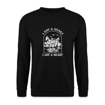I Got A Heart Like A Truck - Unisex Sweatshirt - black - Front - Alina (178cm) & Michal (187cm)