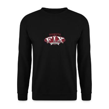 Donuts Fix Everything Retro-Vibe - Unisex Pullover - Schwarz - Vorne - Alina (178cm) & Michal (187cm)