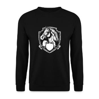 Pferd Boxer Kampfsport MMA - Unisex Pullover - Schwarz - Vorne - Alina (178cm) & Michal (187cm)
