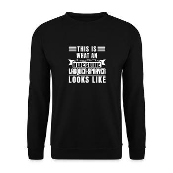 So Sieht Ein Toller Lackierer Aus - Perfekter - Unisex Pullover - Schwarz - Vorne - Alina (178cm) & Michal (187cm)