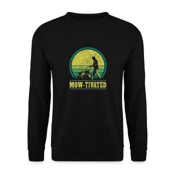 Mow-Tivated Lawn Mowing Gardening - Unisex Sweatshirt - black - Front - Alina (178cm) & Michal (187cm)