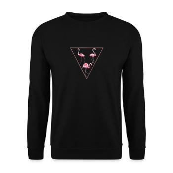 Pink Flamingo Triangle Design Pink Flamingo - Unisex Sweatshirt - black - Front - Alina (178cm) & Michal (187cm)