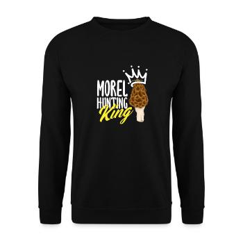 Morel Picking King Mushroom Hunter - Unisex Sweatshirt - black - Front - Alina (178cm) & Michal (187cm)