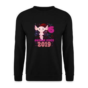 Sixth birthday - Unisex Sweatshirt - black - Front - Alina (178cm) & Michal (187cm)