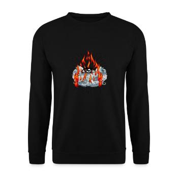 Gott Feuer Wasser Meer spirituell Jesus - Unisex Pullover - Schwarz - Vorne - Alina (178cm) & Michal (187cm)