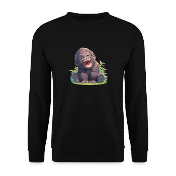 Gorillas Gorilla - Unisex Sweatshirt - black - Front - Alina (178cm) & Michal (187cm)