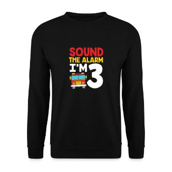 Fire Truck Children's Birthday Party - Unisex Sweatshirt - black - Front - Alina (178cm) & Michal (187cm)