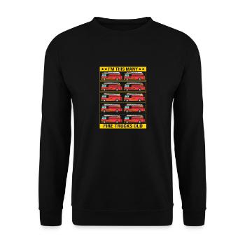 Camion de pompiers Fête d’anniversaire des enfants - Sweat-shirt Unisexe - noir - Devant - Alina (178cm) & Michal (187cm)