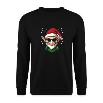 Santa Claus Christmas Elf Christmas Elf - Unisex Sweatshirt - black - Front - Alina (178cm) & Michal (187cm)