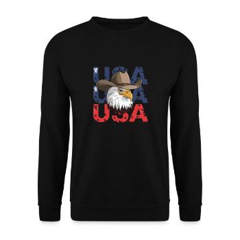 American USA Flag Eagle for Patriots - Unisex Sweatshirt - black - Front - Alina (178cm) & Michal (187cm)