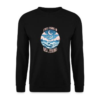 Fishing in New Zealand - Unisex Sweatshirt - black - Front - Alina (178cm) & Michal (187cm)