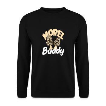 Cueillette de champignons Ami des morilles Buddy - Sweat-shirt Unisexe - noir - Devant - Alina (178cm) & Michal (187cm)
