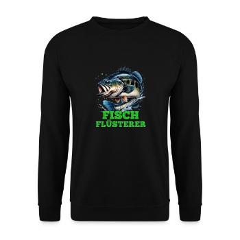 Angler Outfit Angeln Hobby - Unisex Pullover - Schwarz - Vorne - Alina (178cm) & Michal (187cm)
