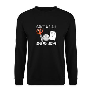 Können Wir Nicht Alle Miteinander Auskommen - Unisex Pullover - Schwarz - Vorne - Alina (178cm) & Michal (187cm)