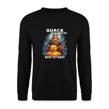 VIKING DUCK QUACK PAS BATEAU EST BATEAU - Sweat-shirt Unisexe - noir - Devant - Alina (178cm) & Michal (187cm)