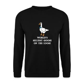 Die dümmste Gans der Welt auf freiem Fuß - Unisex Pullover - Schwarz - Vorne - Alina (178cm) & Michal (187cm)