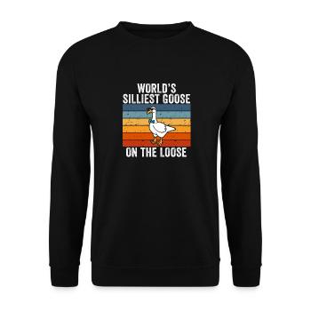 Die dümmste Gans der Welt auf freiem Fuß - Unisex Pullover - Schwarz - Vorne - Alina (178cm) & Michal (187cm)