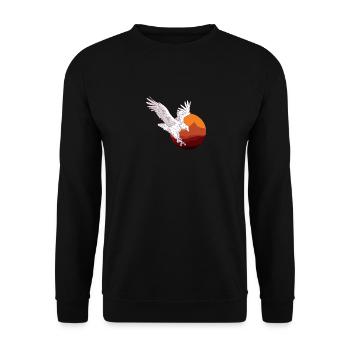 Aigle avec fond de coucher de soleil Aigle avec - Sweat-shirt Unisexe - noir - Devant - Alina (178cm) & Michal (187cm)