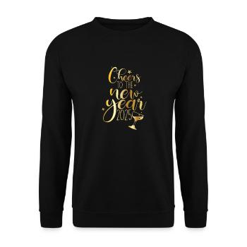 Cheers to the New Year 2025 – Festive New Year's Eve - Unisex Sweatshirt - black - Front - Alina (178cm) & Michal (187cm)