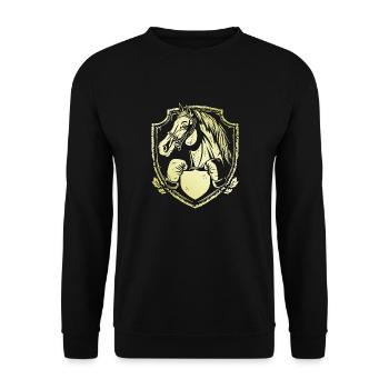 Pferd Boxer - Unisex Pullover - Schwarz - Vorne - Alina (178cm) & Michal (187cm)