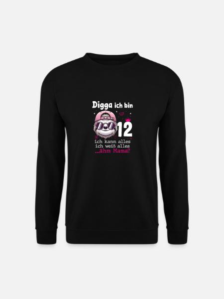 Digga Ich Bin 12 Kindergeburtstag Mädchen - Unisex Pullover - Schwarz