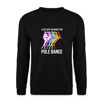 Pole Dance - Unisex Pullover - Schwarz - Vorne - Alina (178cm) & Michal (187cm)