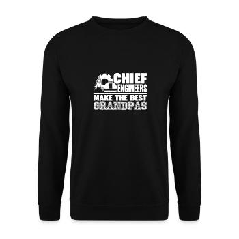 Chief Engineers Make The Best Grandpas - Unisex Sweatshirt - black - Front - Alina (178cm) & Michal (187cm)