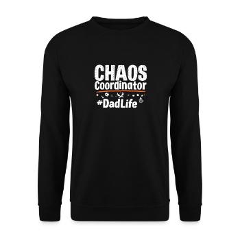 Coordinateur du chaos #DadLife drôle de papa disant - Sweat-shirt Unisexe - noir - Devant - Alina (178cm) & Michal (187cm)