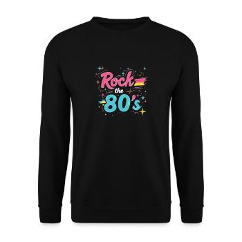Rock The 80's 80s Party Retro Look 80s - Unisex Sweatshirt - black - Front - Alina (178cm) & Michal (187cm)
