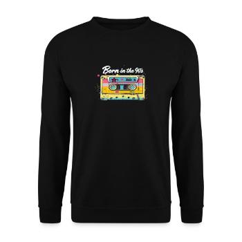 Né dans les années 90 Cassette Look rétro Fans des années 90 - Sweat-shirt Unisexe - noir - Devant - Alina (178cm) & Michal (187cm)