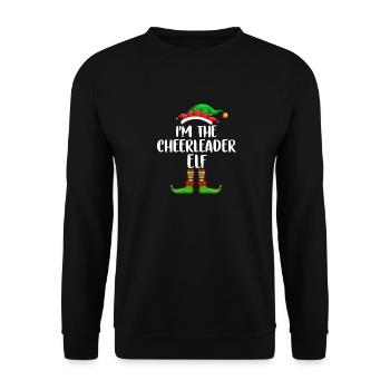 I'm The Cheerleader Elf Shirt Matching Family - Unisex Sweatshirt - black - Front - Alina (178cm) & Michal (187cm)