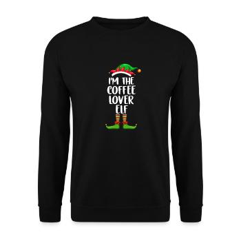 Je suis l’amoureux du café Chemise elfe assortie famille - Sweat-shirt Unisexe - noir - Devant - Alina (178cm) & Michal (187cm)