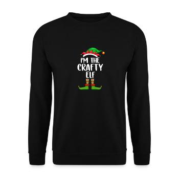 I'm The Crafty Elf Shirt Matching Family Christmas - Unisex Sweatshirt - black - Front - Alina (178cm) & Michal (187cm)