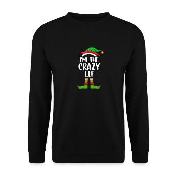 I'm The Crazy Elf Shirt Matching Family Christmas - Unisex Sweatshirt - black - Front - Alina (178cm) & Michal (187cm)