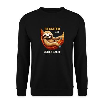 FAULTIER BEAMTER AUF LEBENSZEIT - Unisex Pullover - Schwarz - Vorne - Alina (178cm) & Michal (187cm)