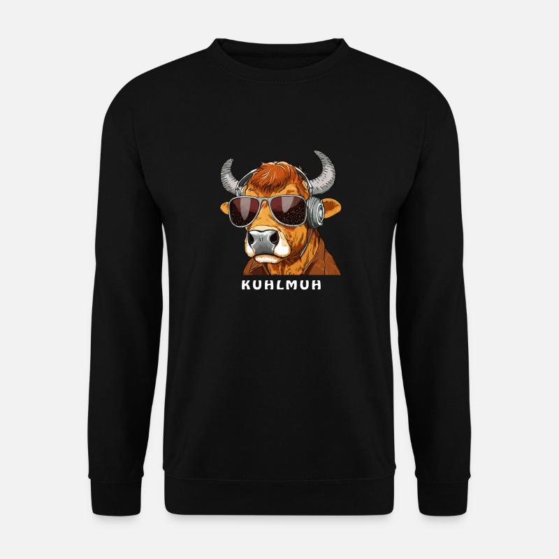VACHE AVEC LUNETTES DE SOLEIL KUHLMUH - Sweat-shirt Unisexe - noir