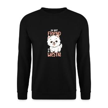Mon meilleur ami est un Westie - Sweat-shirt Unisexe - noir - Devant - Alina (178cm) & Michal (187cm)