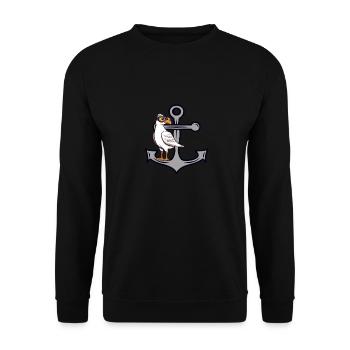 Anchor Seagull Seagulls Seagull Maritime Sailor - Unisex Sweatshirt - black - Front - Alina (178cm) & Michal (187cm)