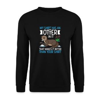 Loutre Ma chemise a une loutre dessus - Sweat-shirt Unisexe - noir - Devant - Alina (178cm) & Michal (187cm)
