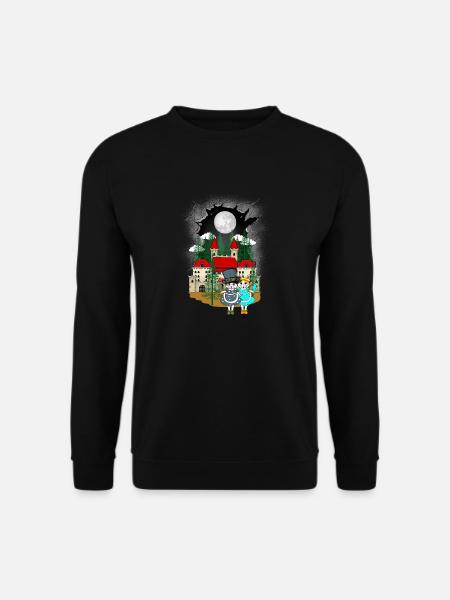 Kinder Kind Märchen Märchenfigur Katze Katzen - Unisex Pullover - Schwarz