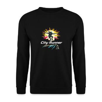 City Runner Stadtläufer - Unisex Sweatshirt - black - Front - Alina (178cm) & Michal (187cm)