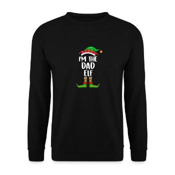 I'm The Dad Elf Shirt Matching Family Christmas - Unisex Sweatshirt - black - Front - Alina (178cm) & Michal (187cm)