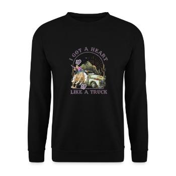 J’ai un cœur comme un camion - Sweat-shirt Unisexe - noir - Devant - Alina (178cm) & Michal (187cm)