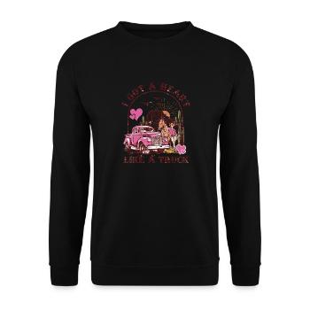 J’ai un cœur comme un camion - Sweat-shirt Unisexe - noir - Devant - Alina (178cm) & Michal (187cm)