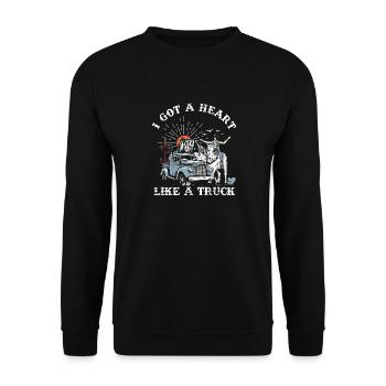 J’ai un cœur comme un camion - Sweat-shirt Unisexe - noir - Devant - Alina (178cm) & Michal (187cm)